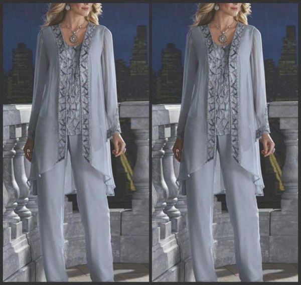 2019 new mother of the bride groom 3 piece pant suit silver chiffon beach wedding mothers dress long sleeves beads formal evening 5097310, Black;red
2019 new mother of the bride groom 3 piece pant suit silver chiffon beach wedding mothers dress long sleeves beads formal evening 5097310, Black;red