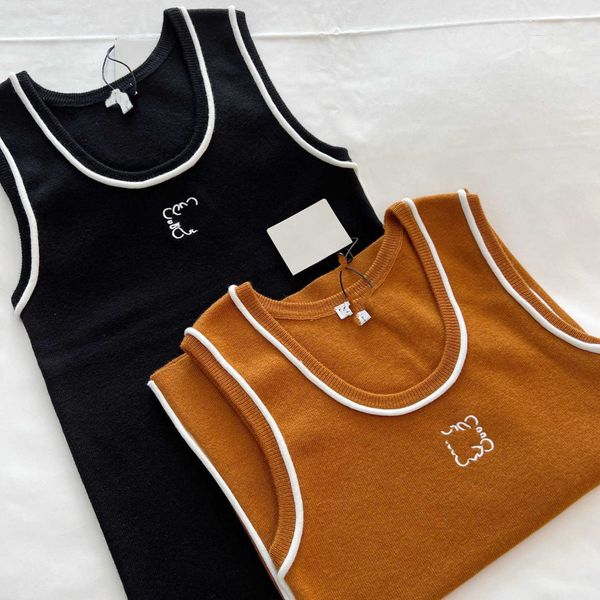 high edition lo 23 spring/summer new wool high weight embroidered tank elastic slim fit for women, White
high edition lo 23 spring/summer new wool high weight embroidered tank elastic slim fit for women, White