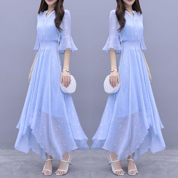 dresses floral chiffon dress women 2023 summer new female beautiful irregular hem anklelength dresses oversize high quality, Black;gray
dresses floral chiffon dress women 2023 summer new female beautiful irregular hem anklelength dresses oversize high quality, Black;gray