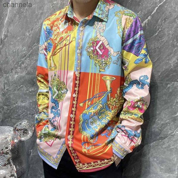 men's casual shirts personalized retro printed shirt for men 2022 spliced color baroque luxury shirt fashion long sleeve hip hop party, White;black
men's casual shirts personalized retro printed shirt for men 2022 spliced color baroque luxury shirt fashion long sleeve hip hop party, White;black