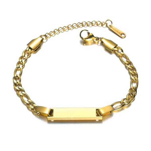 new diy stainless steel curved bracelet women's simple figaro creative nk chain engraved, Golden;silver
new diy stainless steel curved bracelet women's simple figaro creative nk chain engraved, Golden;silver