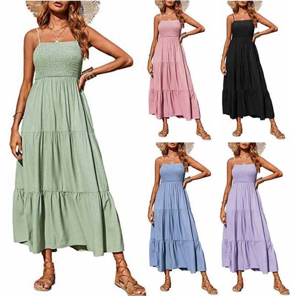 women's explosive sleeveless shoulder strap bra multi-layer large swing dress, White
women's explosive sleeveless shoulder strap bra multi-layer large swing dress, White