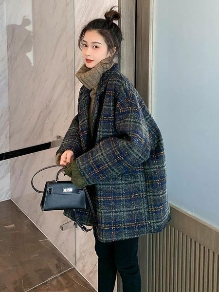 fur plus size women's autumn and winter fried street fashion age reduction temperament plaid woolen coat woolen coat western style, Black
fur plus size women's autumn and winter fried street fashion age reduction temperament plaid woolen coat woolen coat western style, Black