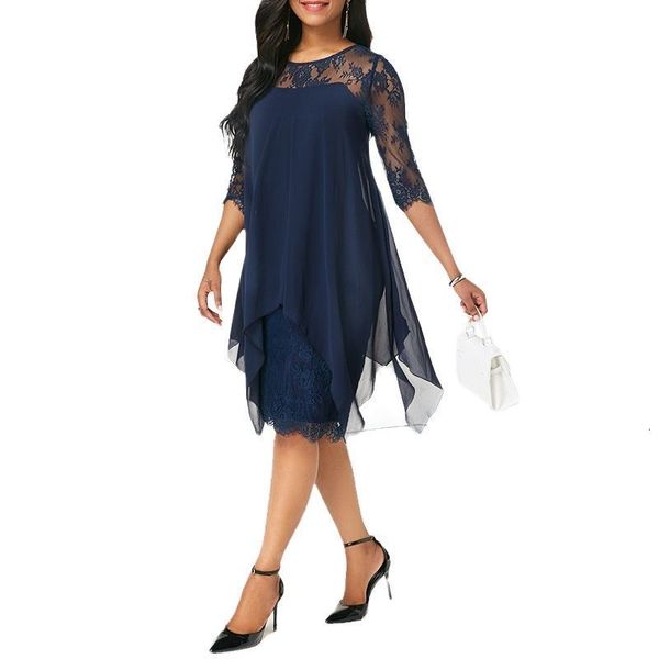 basic casual dresses spring autumn vintage floral lace patchwork dresses oversize 4xl 5xl women elegant o neck party chiffon midi dress vest, Black;gray
basic casual dresses spring autumn vintage floral lace patchwork dresses oversize 4xl 5xl women elegant o neck party chiffon midi dress vest, Black;gray