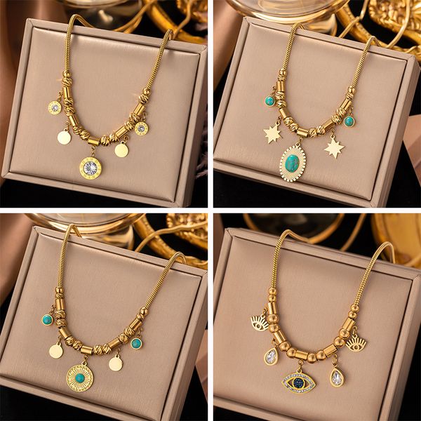 

Classic Design Evil Eye Turquoise Pendant Necklace Bracelet Jewelry for Women Gift