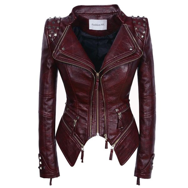 fur 2021 new spring autumn women pu jackets studded rivet slim zipper biker coat female moto streetwear faux leather casual outwear, Black
fur 2021 new spring autumn women pu jackets studded rivet slim zipper biker coat female moto streetwear faux leather casual outwear, Black