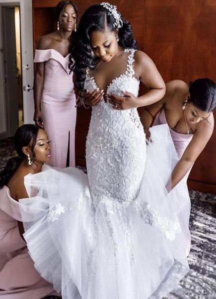 2020 african floral lace mermaid wedding dress plus size appliques spaghetti straps sleeveless bridal gowns2532096, White
2020 african floral lace mermaid wedding dress plus size appliques spaghetti straps sleeveless bridal gowns2532096, White