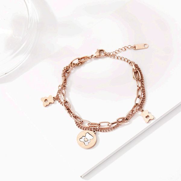 elegant multilayered cute bear clover charm bracelet stainless steel jewelry for women gift, Golden;silver
elegant multilayered cute bear clover charm bracelet stainless steel jewelry for women gift, Golden;silver