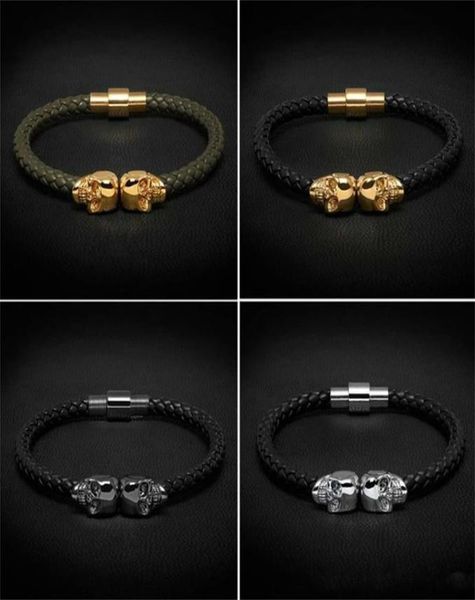 women men mens black genuine leather braided bracelet men stainless steel for women gold skull bangle for2362593
women men mens black genuine leather braided bracelet men stainless steel for women gold skull bangle for2362593