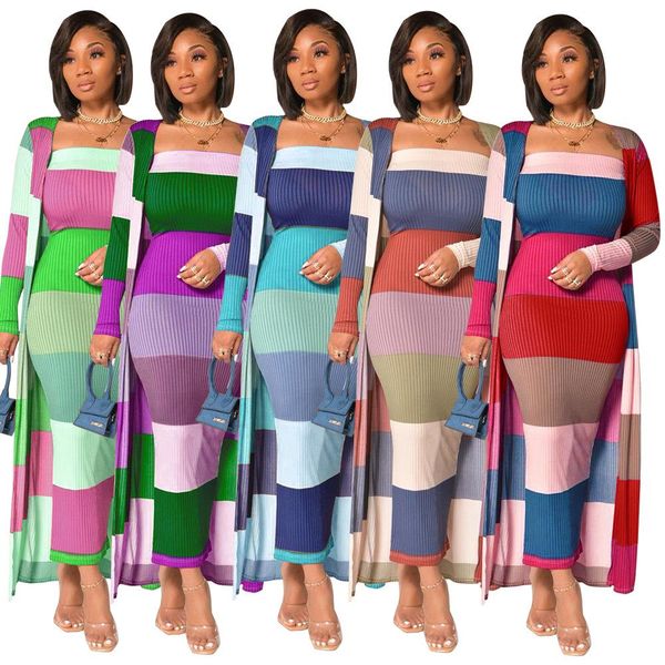 dress 2021 fashion design 2 pcs women set striped xlong outwear and strapless maxi dress, White
dress 2021 fashion design 2 pcs women set striped xlong outwear and strapless maxi dress, White