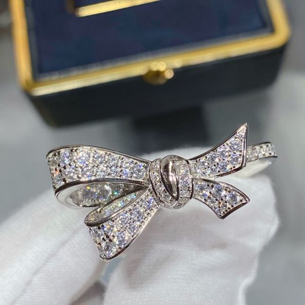 new designer full diamond bow ring can be worn at fashionable parties, Silver
new designer full diamond bow ring can be worn at fashionable parties, Silver
