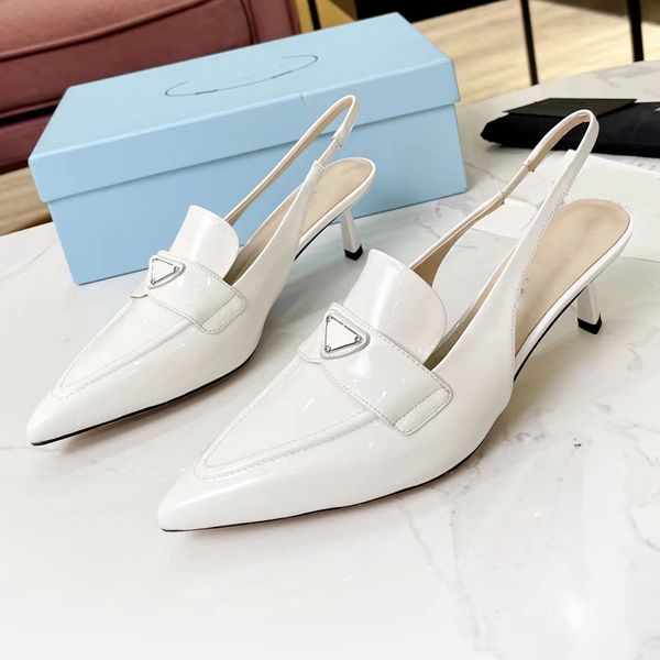 pointed toe sandals fashionable women 5.5cm high heel dress shoe triangular buckle decoration patent leather kitten heels designer shoes, Black
pointed toe sandals fashionable women 5.5cm high heel dress shoe triangular buckle decoration patent leather kitten heels designer shoes, Black