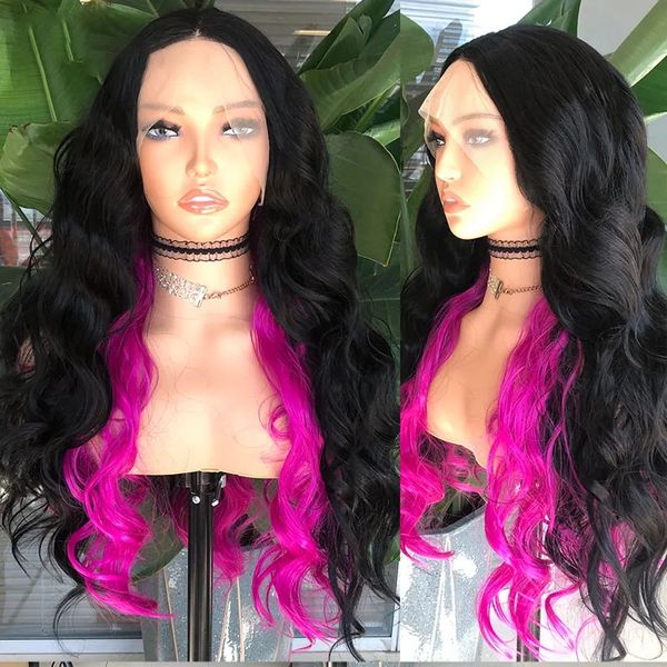 long synthetic black highligh pink wave lace front wigs for black women soft babyhair natural hairline glueless fiber
long synthetic black highligh pink wave lace front wigs for black women soft babyhair natural hairline glueless fiber