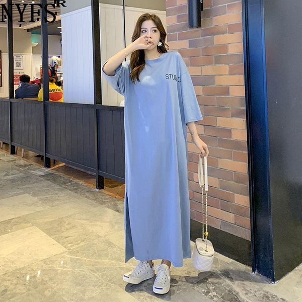 dresses nyfs 2023 summer new korea loose short sleeve long dress vestidos robe elbise letter print split plus size woman dress, Black;gray
dresses nyfs 2023 summer new korea loose short sleeve long dress vestidos robe elbise letter print split plus size woman dress, Black;gray