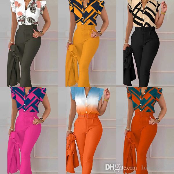 summer printed two piece set women 2023 casual button down shirt 2 piece outfit ruffle sleeve long pants sets work suit, White
summer printed two piece set women 2023 casual button down shirt 2 piece outfit ruffle sleeve long pants sets work suit, White
