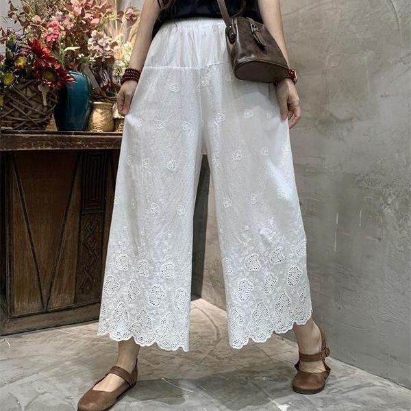 capris spring summer hollow cotton embroidery wideleg pants loose casual retro ninepoint straight pants 2221 new, Black;white
capris spring summer hollow cotton embroidery wideleg pants loose casual retro ninepoint straight pants 2221 new, Black;white