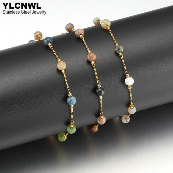 chain natural stone bead bracelets for women stainless steel anklet bracelet 18k gold plated bangle ladies jewelry 6 10 inch 230519, Black
chain natural stone bead bracelets for women stainless steel anklet bracelet 18k gold plated bangle ladies jewelry 6 10 inch 230519, Black