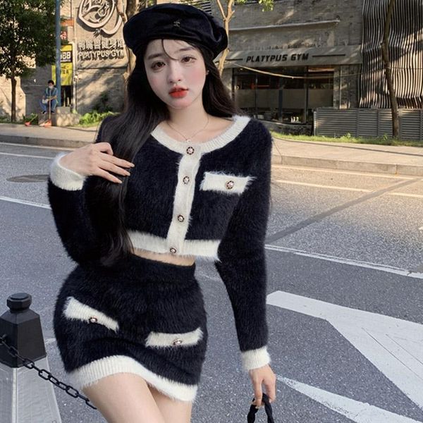 dress 2 piece dress set 2022 korean office lady outfit kawaii full sleeve short knitted sweater vintage slim mini punk skirts suits, White
dress 2 piece dress set 2022 korean office lady outfit kawaii full sleeve short knitted sweater vintage slim mini punk skirts suits, White