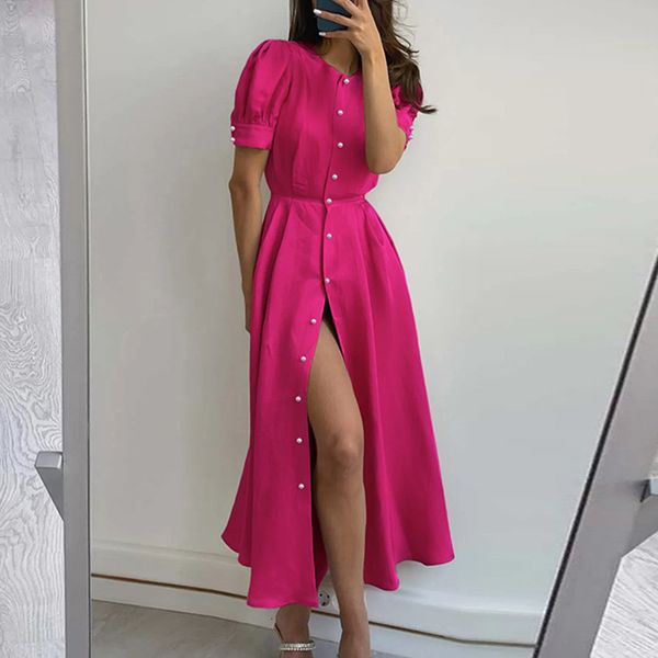 basic casual dresses elegant split women aline midi dress pearl single breasted short puff sleeve office female dresses party large swing ro, Black;gray
basic casual dresses elegant split women aline midi dress pearl single breasted short puff sleeve office female dresses party large swing ro, Black;gray