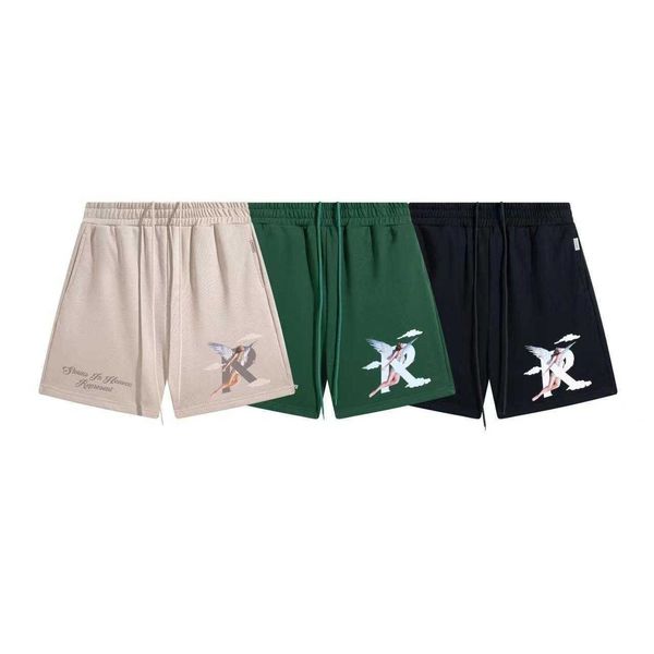 representative american high street trendy shorts angel letter r sports casual pants men's and women's loose capris, White;black 
representative american high street trendy shorts angel letter r sports casual pants men's and women's loose capris, White;black