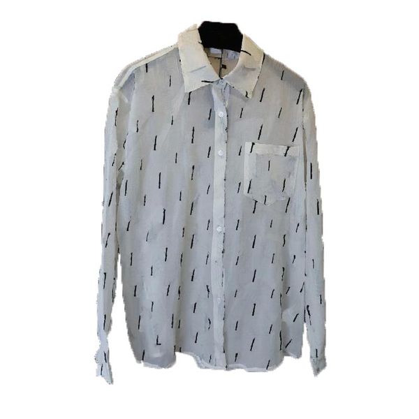ss summer womens knitted shirt flocking printing luxurys letter lapel button mesh breathable thin style tight long sleeve shirt women sunscr, White
ss summer womens knitted shirt flocking printing luxurys letter lapel button mesh breathable thin style tight long sleeve shirt women sunscr, White