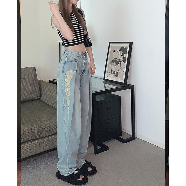 jeans women's blue ripped jeans vintage wide leg pants straight high waist casual baggy self cultivation denim trouser ladies summer
jeans women's blue ripped jeans vintage wide leg pants straight high waist casual baggy self cultivation denim trouser ladies summer