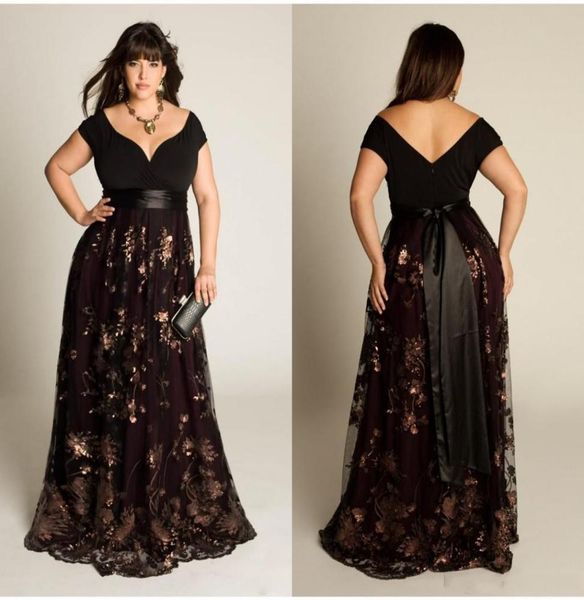2019 plus size luxury couture prom gown capped short sleeve floor length open back sequins applique sash party dresses for wo5639848, Black
2019 plus size luxury couture prom gown capped short sleeve floor length open back sequins applique sash party dresses for wo5639848, Black