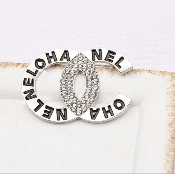 luxurys designer brooch diamond insert fashion jewelry brand pins sweater clothing marry christmas party gift accessoriey 20style, Gray