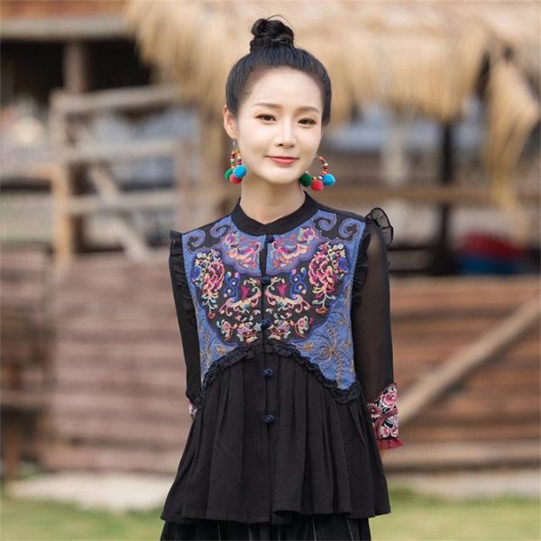 leather summer ethnic style women's retro cotton and linen embroidered vest chinese tang suit casual sleeveless short waistoat h2052, Black
leather summer ethnic style women's retro cotton and linen embroidered vest chinese tang suit casual sleeveless short waistoat h2052, Black