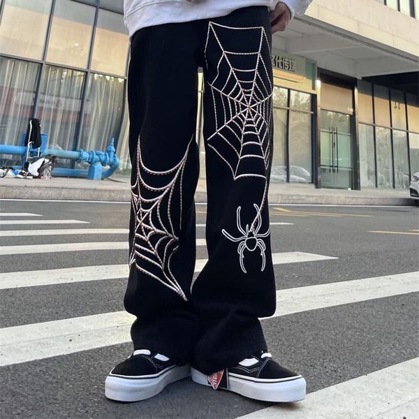 mens jeans man loose baggy hip hop denim pants streetwear male vintage black trouses spider web printed clothes 230518, Blue
mens jeans man loose baggy hip hop denim pants streetwear male vintage black trouses spider web printed clothes 230518, Blue