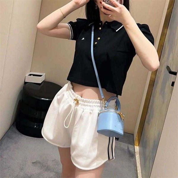 letter embroidered polo neck black t-shirt women's 2023 summer new western style age reducing short top, White
letter embroidered polo neck black t-shirt women's 2023 summer new western style age reducing short top, White