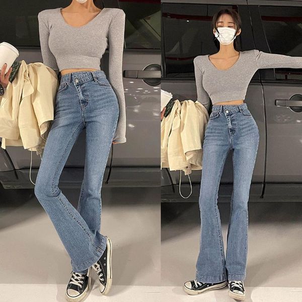 jeans irregular oblique button jeans women's thin flared pants wideleg trousers 2021 summer korean fashion women xs jeans, Blue
jeans irregular oblique button jeans women's thin flared pants wideleg trousers 2021 summer korean fashion women xs jeans, Blue