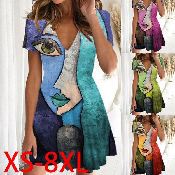 dresses women's vneck shortsleeved slim dress with print stitching midlength dress summer loose casual elegant dress xs8xl, Black;gray
dresses women's vneck shortsleeved slim dress with print stitching midlength dress summer loose casual elegant dress xs8xl, Black;gray