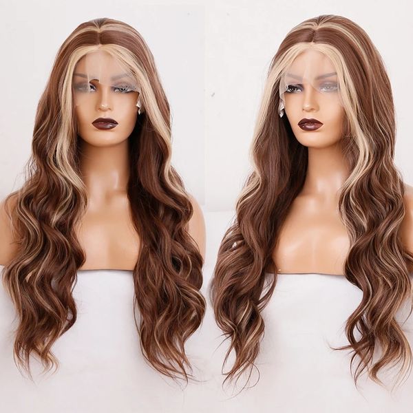 highlight synthetic lace front wigs for black women blonded synthetic lace wig body wave cosplay wig deep part hair wigs
highlight synthetic lace front wigs for black women blonded synthetic lace wig body wave cosplay wig deep part hair wigs