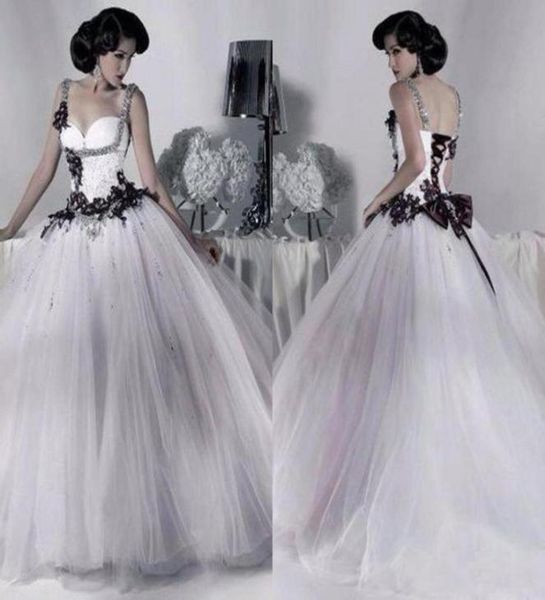 vintage white and black tulle wedding dresses 2018 beaded spaghetti strap gothic ball gown corset halloween bridal party gowns ves7741042
vintage white and black tulle wedding dresses 2018 beaded spaghetti strap gothic ball gown corset halloween bridal party gowns ves7741042