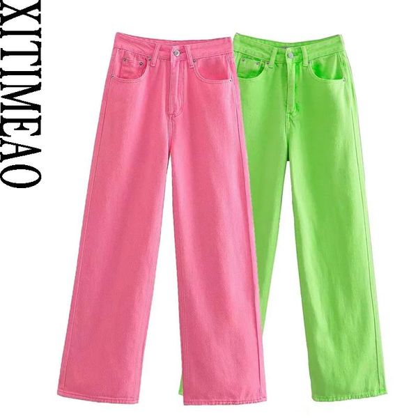 jeans xitimeao women fashion pinkycolor side pockets frayed hems straight denim jeans vintage high waist zipper fly female trousers, Blue
jeans xitimeao women fashion pinkycolor side pockets frayed hems straight denim jeans vintage high waist zipper fly female trousers, Blue