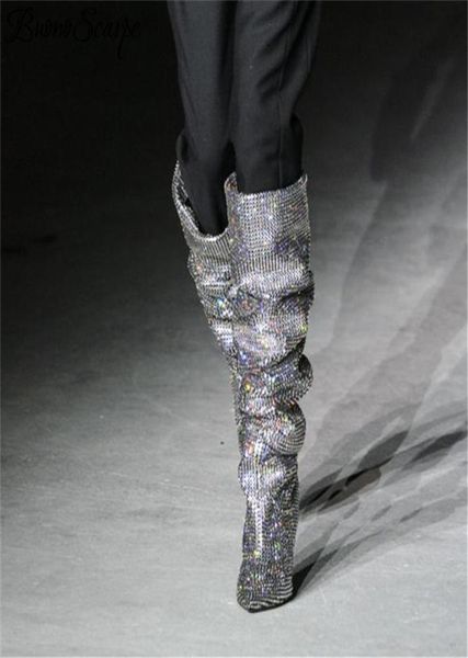 prova perfetto women pointed toe bling bling over knee rhinestone boots crystal long high heel boots luxury thin heel boo9618665, Black
prova perfetto women pointed toe bling bling over knee rhinestone boots crystal long high heel boots luxury thin heel boo9618665, Black