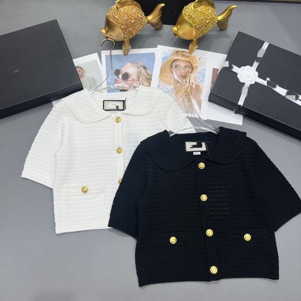 brand same style women's knits & tees 2023 new summer lapel neck short sleeve fashion milan runway sweater designer 0519-5, White
brand same style women's knits & tees 2023 new summer lapel neck short sleeve fashion milan runway sweater designer 0519-5, White
