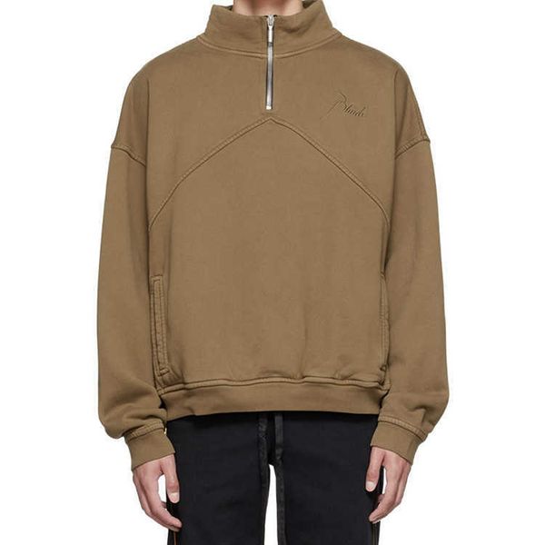 rhude letter embroidery pullover fashion brand high street stand collar half zipper casual loose plush sweater male, Black
rhude letter embroidery pullover fashion brand high street stand collar half zipper casual loose plush sweater male, Black