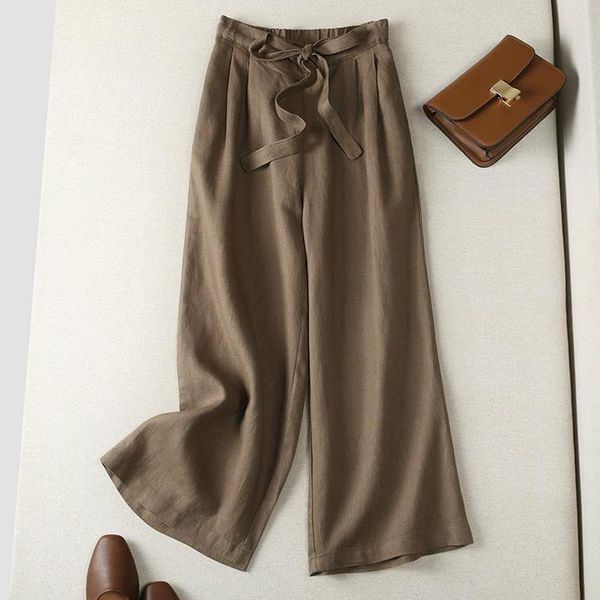 capris lucyever summer thin wide leg pants for women casual loose lace up cotton linen pants woman brown high waist straight trousers, Black;white
capris lucyever summer thin wide leg pants for women casual loose lace up cotton linen pants woman brown high waist straight trousers, Black;white