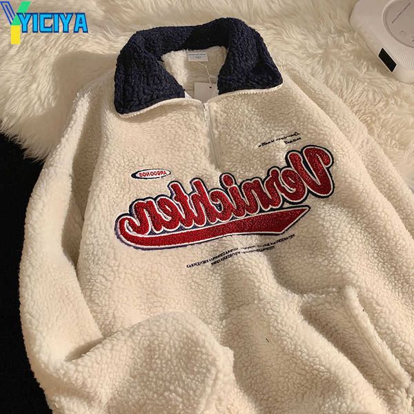 yiciya women's hoodies lamb wool sweatshirt women embroidery letter hoodies winter warm fleece coat women fashion oversized baseball st, Black
yiciya women's hoodies lamb wool sweatshirt women embroidery letter hoodies winter warm fleece coat women fashion oversized baseball st, Black