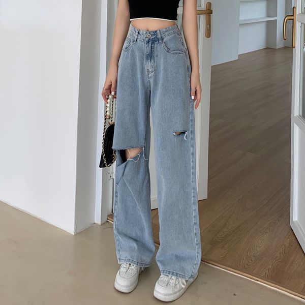 women's jeans women's loose wide legs straight legs holes fashionable summer jeans pants wear a good figure in 230519, Blue
women's jeans women's loose wide legs straight legs holes fashionable summer jeans pants wear a good figure in 230519, Blue