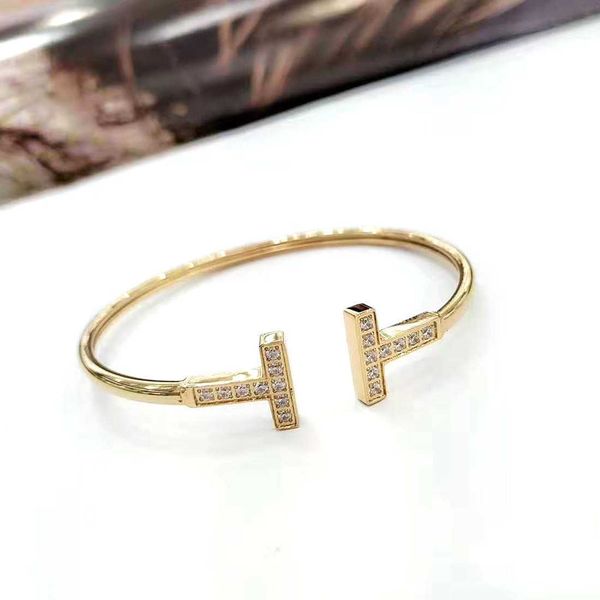 factory designer bangle 9vv7 tiffay diamond inlaid double t open bracelet women's versatile tiktok ring live broadcast jewelry, Black
factory designer bangle 9vv7 tiffay diamond inlaid double t open bracelet women's versatile tiktok ring live broadcast jewelry, Black