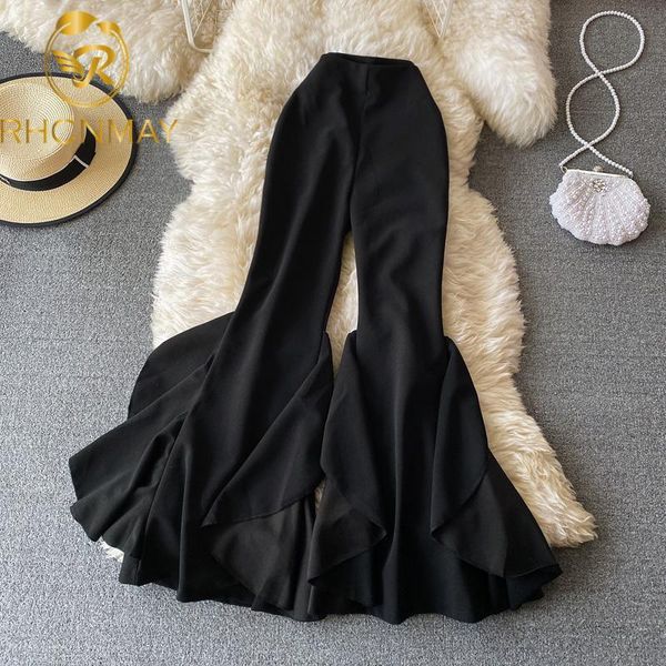 capris 2021 new fashion ruffle flare pants black women bodycon high waist bellbottoms pant chic solid color trouser streetwear, Black;white
capris 2021 new fashion ruffle flare pants black women bodycon high waist bellbottoms pant chic solid color trouser streetwear, Black;white