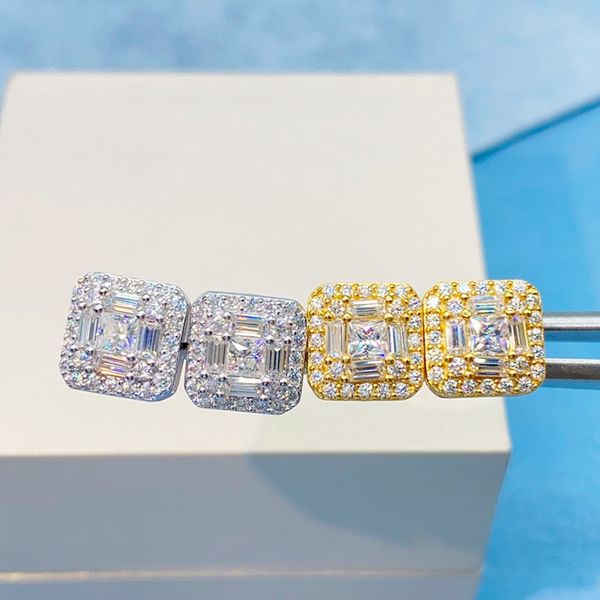 men women fashion diamond earrings 925 sterling silver gold plated bling baguette moissanite studs earrings nice gift, Golden;silver
men women fashion diamond earrings 925 sterling silver gold plated bling baguette moissanite studs earrings nice gift, Golden;silver