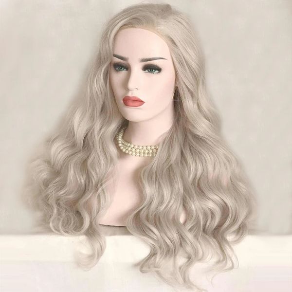 heat resistant lace front wigs synthetic wig for women silver grey lace wig pre plucked cosplay wig natural wave hair, Black
heat resistant lace front wigs synthetic wig for women silver grey lace wig pre plucked cosplay wig natural wave hair, Black