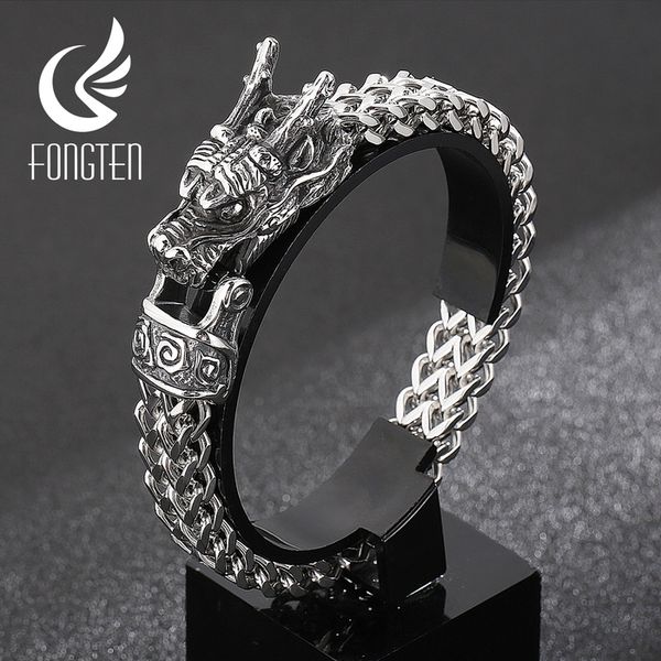chain fongten dragon bracelet for men silver color stainless steel braided mesh link chain viking wrist male bangles jewelry gift 230519, Black
chain fongten dragon bracelet for men silver color stainless steel braided mesh link chain viking wrist male bangles jewelry gift 230519, Black