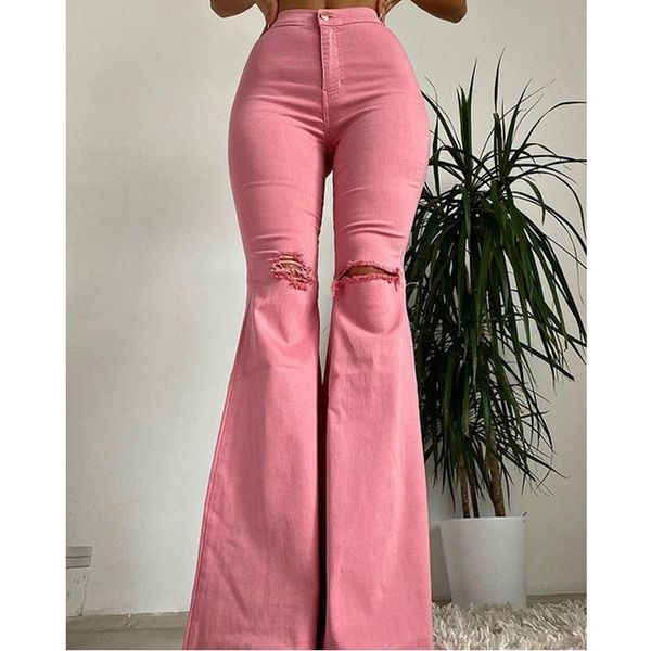 jeans jeans woman slim fit solid color bellbottoms classic style ripped high waist long denim pants street retro style stretchy jeans, Blue
jeans jeans woman slim fit solid color bellbottoms classic style ripped high waist long denim pants street retro style stretchy jeans, Blue