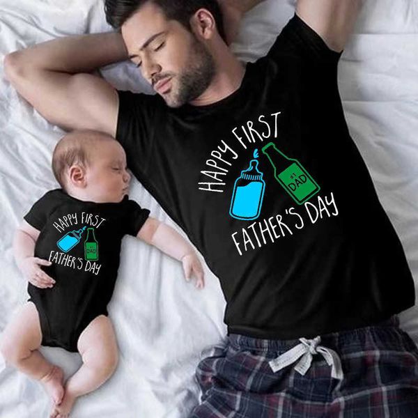 family outfits happy first day father's day interesting family clothing cotton dad and daughter son shirts baby tights new dad gift g22, Blue
family outfits happy first day father's day interesting family clothing cotton dad and daughter son shirts baby tights new dad gift g22, Blue