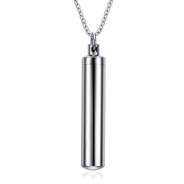 high polished stainless steel cylinder memorial urn pendant necklace ash holder8357131, Silver
high polished stainless steel cylinder memorial urn pendant necklace ash holder8357131, Silver